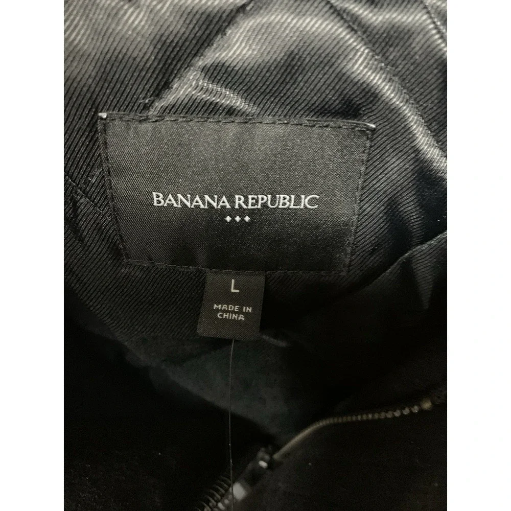 Banana Republic Large Men's Loop Button Jacket $280 Black Wool Winter‎ Coat